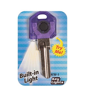 Picture of Giant International KW1PUR Giant Concepts LLC Keylights House Key Blank w/Flashlight Single Sided for Fits Kwikset KW1/Weis - Case of: 1010 (PK-10-EA)