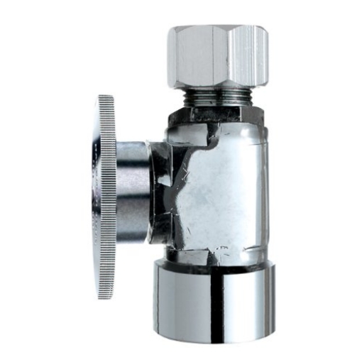 Picture of THE KEENEY MANUFACTURING COMPANY 2059PCLF Keeney 2059PCLF 1/2-Inch FIP by 1/2-Inch O.D. Quarter Turn Straight Valve, Chrome (EA)