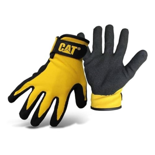 Picture of CAT CAT017416J CAT Men's 017416 Yellow Nylon Nitrile Coated Palm Glove X-Large Black/Yellow (EA)