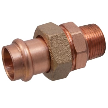 Picture of NIBCO INC 9256820PCU NIBCO Fig No PC633-4, 1 in. Copper Union Press x Male Threaded, Leak Detect (EA)