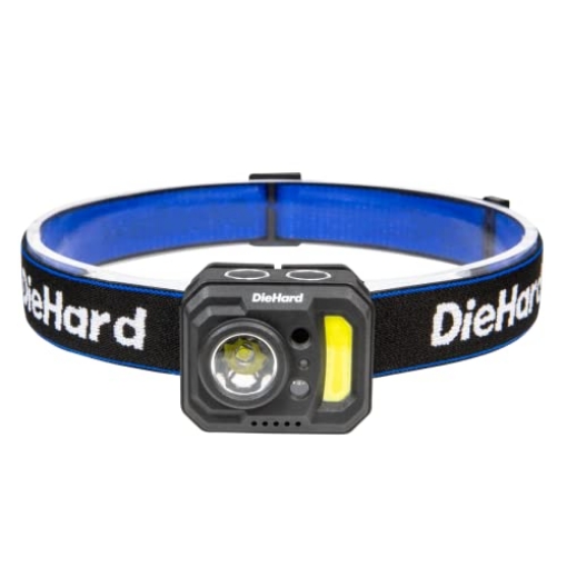Picture of Dorcy 41-6642 DieHard 41-6642 375-Lumen Water-Resistant Motion-Activated Rechargeable COB LED Headlamp, Black (EA)