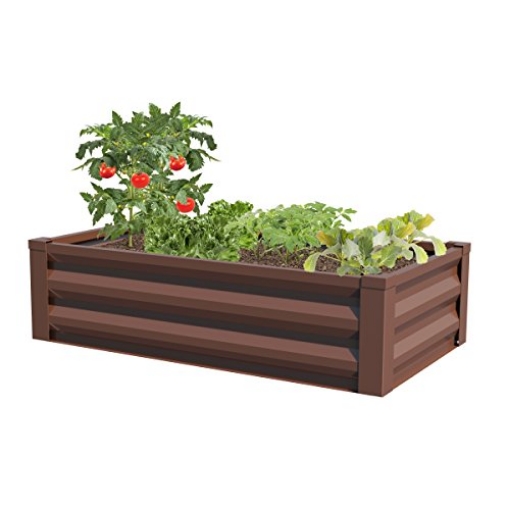 Picture of PANACEA PRODUCTS 83393 Panacea Products 83393 Powder Coated Metal Raised Garden Bed Liner, 47" x 12"H x 26" D, Timber Brown Planter (EA)