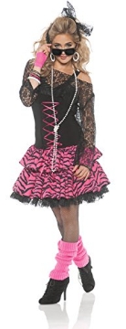 Picture of Underwraps Child Code UR28203LG UNDERWRAPS 80's Themed Neon Costumes - 1980s Halloween Outfits for Men and Women, Hip Hop Party Punk Style Cosplay Costumes With Accessories, (Neon Pink Lace Mini-Dress, L) (EA)
