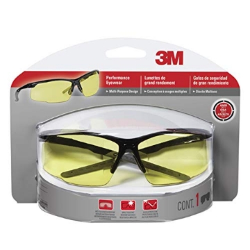 Picture of 3M 47072H1-DC 3M Anti-Fog Safety Glasses Amber Lens Black Frame 1 pc. (PK-4-EA)