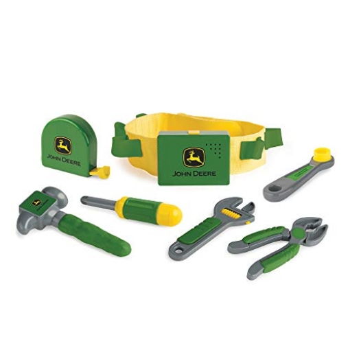 Picture of TOMY INTERNATIONAL 35070 John Deere Deluxe Talking Toolbelt - 7-Piece Kids Tool Set - Interactive Construction Toys - Interactive Toddler Tools Playset - Green - 7 Count - Preschool Toys Ages 2 Years and Up (EA)