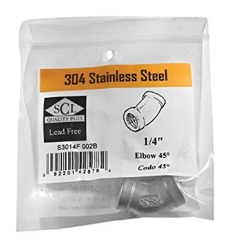 Picture of SMITH-COOPER 4638100610 Smith Cooper Female Elbow 45 1/4" SS (EA)