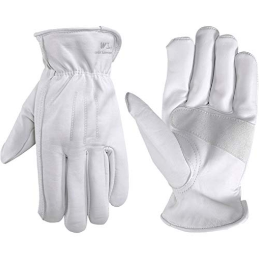 Picture of WELLS LAMONT 1720XL Wells Lamont Men’s Full Leather Goatskin Work Gloves, Reinforced Palm Patch with Elastic Wrist, Soft Grain Leather for Durability, Comfort, and Dexterity (EA)