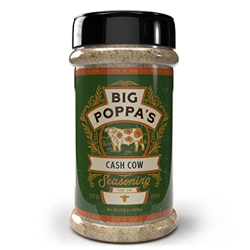 Picture of BIG POPPA BP00211-C Big Poppa’s Cash Cow Beef Rub – Championship BBQ Seasoning for Brisket, Burgers & Ribeye – Balanced Beefy Flavor with Smoked Sea Salt & Natural Beef Stock – Meat Rub for Grill Masters (13 Oz (EA)
