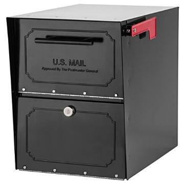 Picture of ARCHITECTURAL MAILBOXES 6200B-10 Architectural Mailboxes 6200B-10 Oasis Classic Locking Post Mount Parcel Mailbox with High Security Reinforced Lock,Black,18.00 x 15.00 x 11.50 inches (EA)