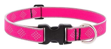 Picture of Lupine Collars & Leads 48252 Lupine Reflective Dog Collar 1" Wide Pink Diamond Adjusts from 12" to 20" (EA)