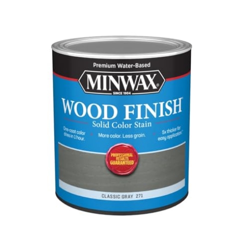 Picture of Minwax 108210000 Minwax® Wood Finish® Water-Based Solid Color Stain, Classic Gray, 1 Quart (EA)