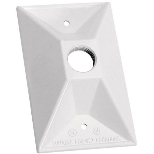 Picture of SIGMA ENGINEERED SOLUTIONS 14371WH Sigma Engineered Solutions 14371WH 1/2-Inch 1 Hole 1-Gang Lamp Holder Weatherproof Cover, White (EA)