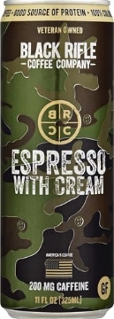 Picture of BLACK RIFLE COFFEE COMPANY 36-002-01C Black Rifle Coffee Ready To Drink (Espresso with Cream, 12 Count) 200mg of Caffeine Per Can, 100% Columbian Coffee, Gluten Free, Good Source of Protein, Helps Support Veterans and First Responders (PK-12-EA)