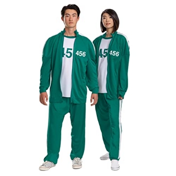 Picture of Disguise DG144289SM Disguise Womens Squid Game Player 456 Costume, Official Tracksuit Adult Sized Faux Zipper Costume Tracksuit, Size Small (EA)