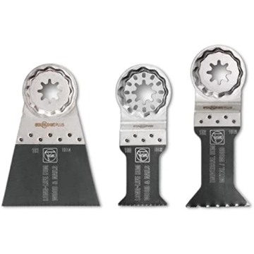 Picture of FEIN POWER TOOLS INC 35222952090 Fein Starlock Plus E-Cut Combo Saw Blade Set - 3-Piece Kit for Precision Cutting, Includes (2) E-Cut Long-Life, (1) E-Cut Universal Saw Blade - 35222952090 (EA)