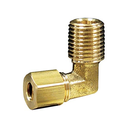 Picture of JMF COMPANY 4503686 JMF Compression Elbow 90 Deg. 1/2" Comp X 3/4" Mpt Yellow Brass 400 Psi (PK-5-EA)