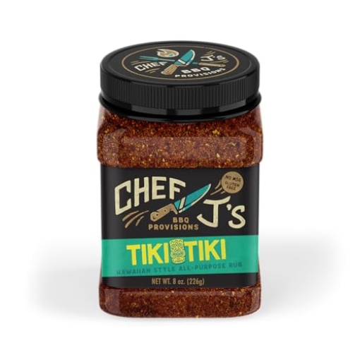 Picture of CHEF J'S BBQ PROVISIONS TIKI TIKI - 8OZ Chef J's BBQ Provisions Tiki Tiki Rub, Hawaiian Style All-Purpose Rub, 8 oz (EA)