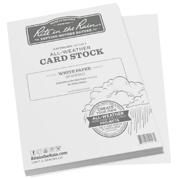 Picture of J L DARLING LLC HW8511 Rite in the Rain Weatherproof Card Stock, 8.5" x 11", 100# White, 80 Sheet Pack (No. HW8511) (EA)