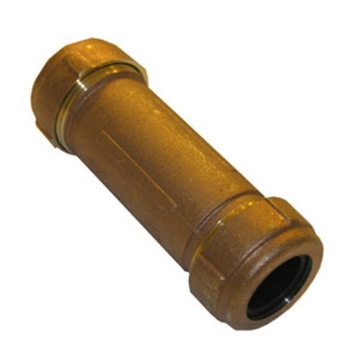 Picture of Mueller 160-304NL LASCO 13-1504, 1/2"/3/4" 160-304NL Brass Moody Compression Coupling, Copper (EA)