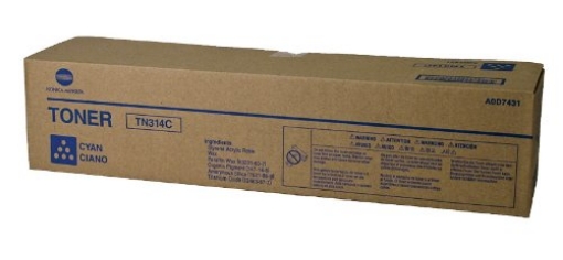 Picture of Konica A0D7431 OEM Konica Minolta TN314C, A0D7431, Cyan Toner Cartridge, 20,000 Pages, BIZHUB C353, IT35C5 (EA)