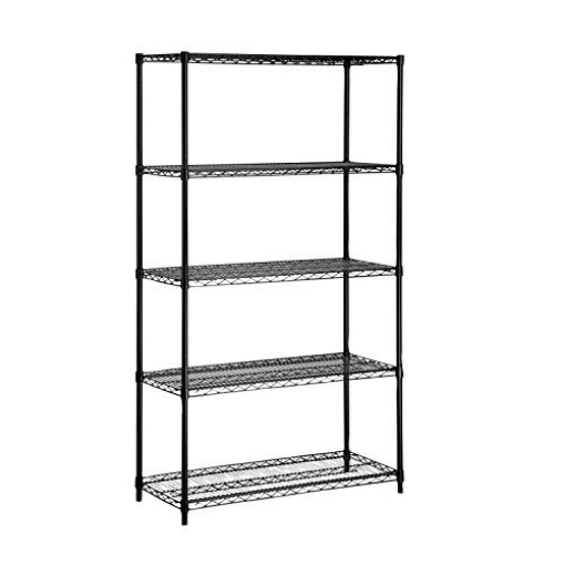 Picture of Honey Can Do SHF-09627 Honey-Can-Do 5-Tier Heavy-Duty Adjustable Shelving Unit with 350-lb Shelf Capacity, Black SHF-09627 Black (EA)