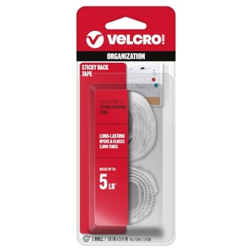 Picture of VEK 90079 VELCRO Brand - Sticky Back Hook and Loop Fasteners| Perfect for Home or Office | 18in x 3/4in Tape | White (EA)