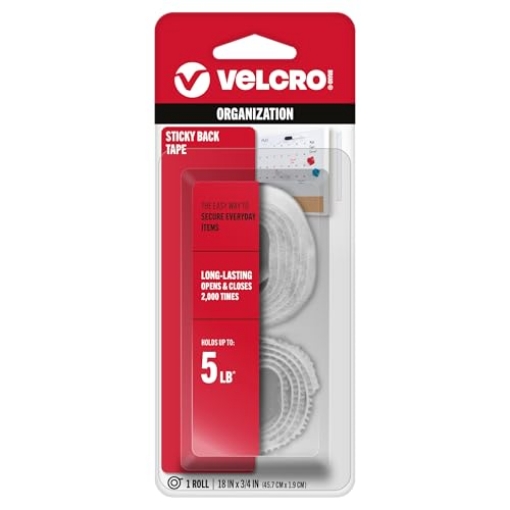 Picture of VEK 90079 VELCRO Brand - Sticky Back Hook and Loop Fasteners| Perfect for Home or Office | 18in x 3/4in Tape | White (EA)