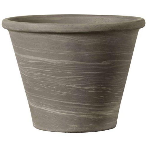 Picture of Marshall Electronics, Inc 5021JP98Z Made in Italy Duo Graphite Bassam (8.3 inches (21 cm), Ceramic, Deroman Co. Unyaked Pot, Gardening, *Italian Terracotta*deroma Pot, Planter (EA)