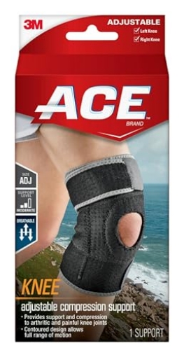 Picture of 3M 207247 ACE Brand Adjustable Compression Knee Support, Moderate Support for Weak, Sore or Injured Joints, One Size Fits Most (EA)
