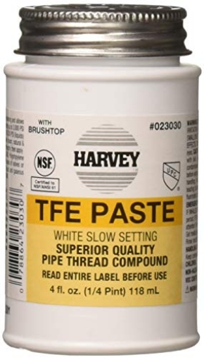 Picture of HARVEY'S H23030 Harvey 23030 Oatey 0 Pipe Thread Compound, 4 Oz, Brush top Plastic Jar, Liquid Paste, 1/4 Pint, White (EA)