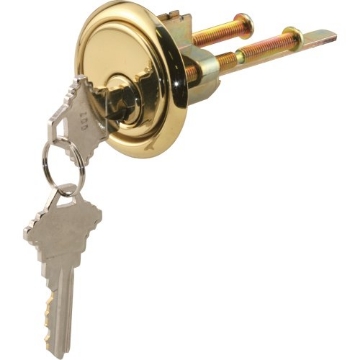 Picture of Prime GD52139 Prime-Line GD 52139 Brass Diecast, Rim Cylinder Lock with Trim Ring, 5 Pin (Single Pack) (EA)