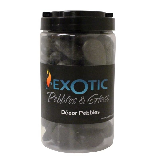Picture of EXOTIC PEBBLES & AGGREGATES INC PBS-1030J Exotic Pebbles (Decorative Pebbles, Pebble Size, Polished, Black, 5 lb Jar (EA)