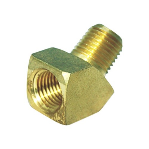 Picture of JMF COMPANY 4505665 JMF 1/8 in. Dia. x 1/8 in. Dia. FPT To FPT To Compression Yellow Brass Street Elbow (PK-5-EA)