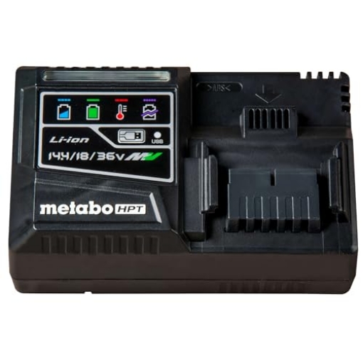 Picture of METABO HPT UC18YSL3M Metabo HPT Rapid Battery Charger | 18V, Lithium-Ion, Slide Style Batteries | USB Port | UC18YSL3M (EA)