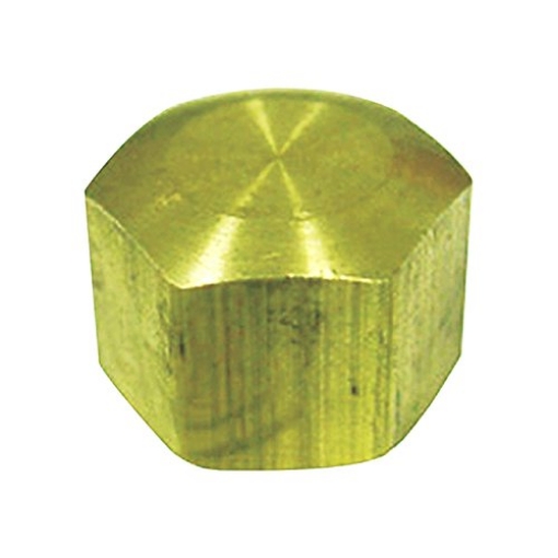 Picture of JMF COMPANY 4503546 JMF 3/8 in. Dia. Compression To Compression Yellow Brass Cap (PK-10-EA)