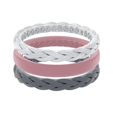 Picture of GROOVEVENTURES LLC R9-112-07 GROOVE LIFE Silicone Wedding Ring for Women - Breathable Rubber Rings for Women, Lifetime Coverage, Unique Design, Comfort Fit Womens Ring - Thin Air Serenity Size 7 (EA)