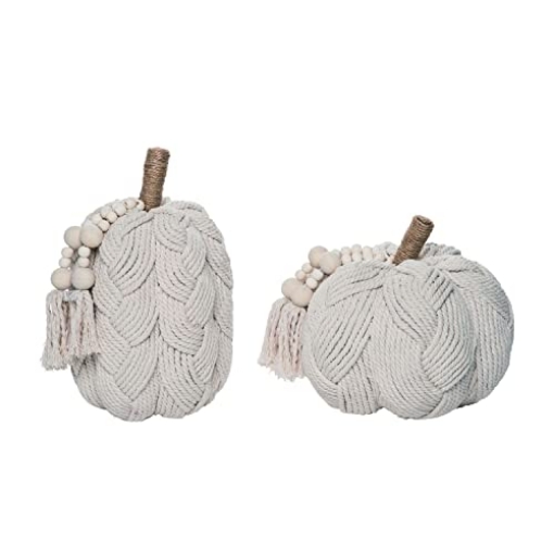 Picture of TRANSPAC TH00134 BRAIDED PUMPKIN WHT ASST (PK-2-EA)