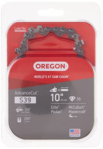 Picture of Oregon Laminations Company S39 Oregon S39 AdvanceCut Replacement Chainsaw and Pole Saw Chain for 10-Inch Guide Bars, 39 Drive Links, Pitch: 3/8", .050" Gauge, Fits Atlas, Makita, Poulan, and More (EA)