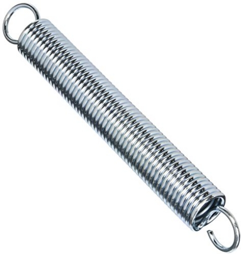 Picture of Prime SP 9677 Prime-Line SP 9677 Extension Spring, Spring Steel Construction, Nickel-Plated Finish, 0.148 GA x 1-1/4 In. x 10 In., Single Loop Open (Single Pack) (EA)