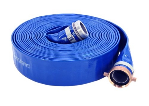 Picture of ABBOTT RUBBER HA3853003 Abbott Rubber 1147-2000-50 PVC Discharge Hose Assembly, Blue, 2" Male X Female NPSM, 65 psi Max Pressure, 50' Length, 2" ID (EA)