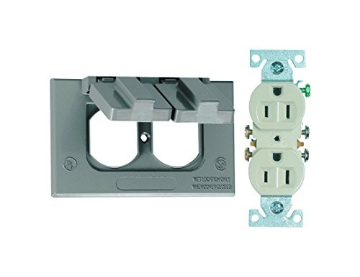 Picture of SIGMA ENGINEERED SOLUTIONS 14227 Sigma Electric Rectangle Metal 1 Gang Duplex Outlet Kit for Wet Locations (EA)