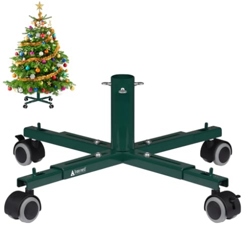 Picture of NINGBO TREE NEST INTERNATIONAL TRAD 120521 Christmas Tree Stand Base with Wheels Movable Fake Tree Holder for 6ft Artificial Plant Taxi no Tree Collar or Skirt (Green) (EA)