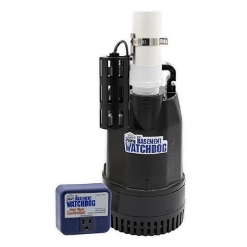 Picture of GLENTRONICS INC SIT-50D The Basement Watchdog Cast-Iron ½ HP Submersible Sump Pump for Narrow Pits - Up to 4,400 GPH - Caged Dual Float Switch (SIT-50D) (EA)