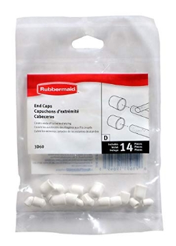 Picture of RUBBERMAID COMMERCIAL 3D60-LW-WHT Rubbermaid 3d60-lw-wht Plastic Caps End, White, 12/Pack (EA)
