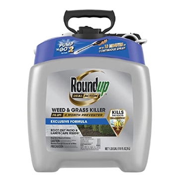 Picture of THE SCOTTS MIRACLE-GRO COMPANY 5377504 Roundup Dual Action Weed & Grass Killer Plus 4 Month Preventer with Pump 'N Go 2 Sprayer, 1.33 gal. (PK-4-EA)
