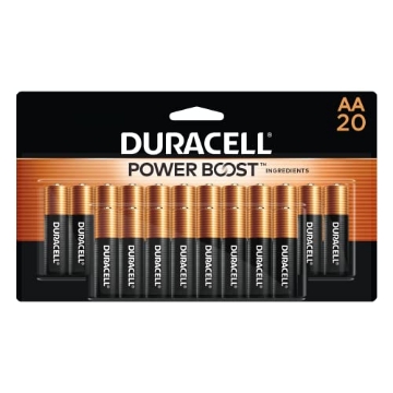 Picture of DURACELL(R) MN1500B20Z Duracell Coppertop AA Batteries with Power Boost Ingredients, 20 Count Pack Double A Battery with Long-lasting Power, Alkaline AA Battery for Household and Office Devices (PK-20-EA)