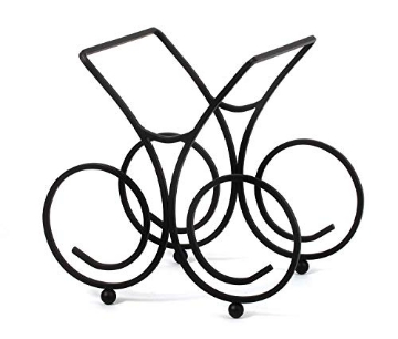 Picture of Ashley Chloe Inc 48010 Spectrum Diversified Bordeaux Wine Rack, 3-Bottle Wine Holder, Bar & Countertop Wine Bottle Storage, Sturdy Steel Wire Wine Rack for Home Bar & Kitchen, Holds Standard & Jumbo Wine Bottles, Black, Model Number: 48010 (EA)