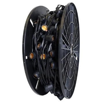 Picture of BELLE LUCI E26330NDBK24 Holiday Bright Lights 330FT Black Pro Guide SPT-2 Christmas Light Stringer with 165 E26 Sockets, 24IN Spacing (EA)