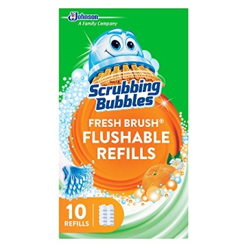Picture of JOHNSON SC & SONS INC 00090 Scrubbing Bubbles Flushable Toilet Bowl Wand Cleaner Refills, Fresh Brush Cleaner Toilet Refill Pads, Removes Limescale & Odors, Citrus Scent, 10 Count (Pack of 1) (EA)