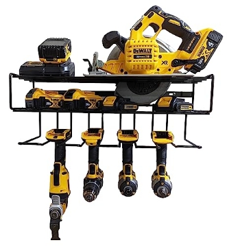 Picture of RAKA CORPORATION C2M5032P C2M Heavy Duty Floating Tool Shelf & Organizer | Wall Mounted Garage Storage Rack for Handheld & Power Tools | USA Made, 100# Weight Limit, Compact Steel Design | Perfect for Father's Day | Black (EA)